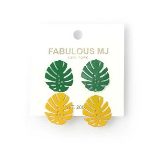 20. tropical leaf stud earrings set nwt